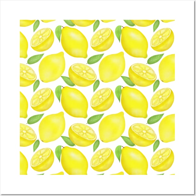 Sicilian Lemons pattern Wall Art by Juliana Costa